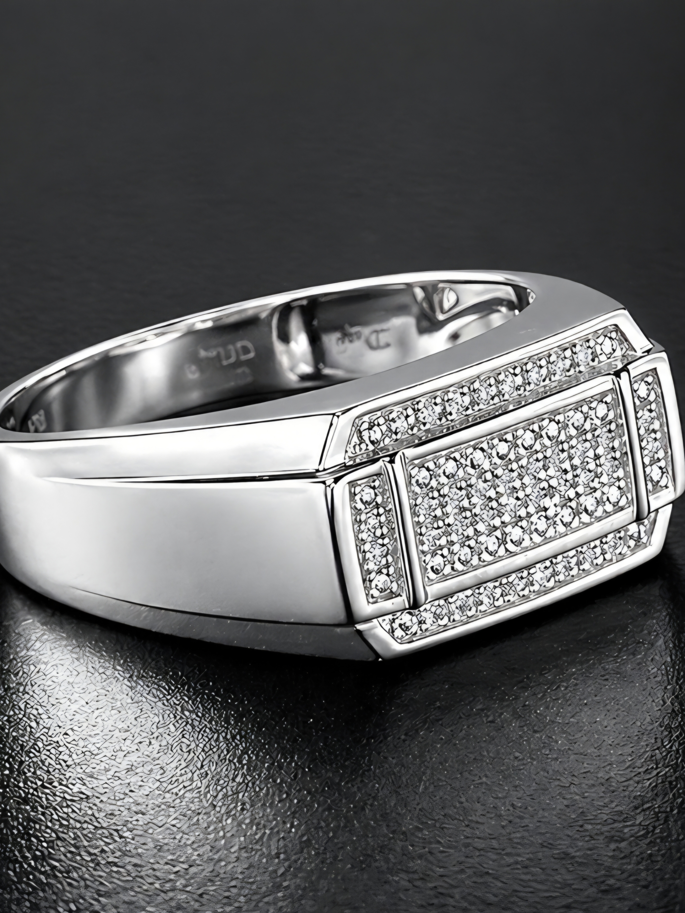Men’s Diamond Ring Size 11 | 14k White Gold Over Solid Sterling Silver